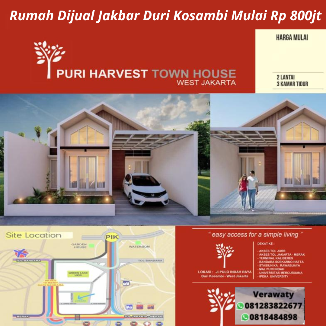 Properti terdaftar untuk dijual atau disewa - Rumah Dijual Jakbar Duri Kosambi Mulai Rp 800jt